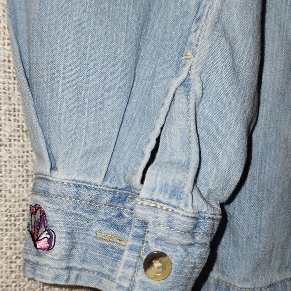 Bichon Frise Dog Breed Embroidered Denim Shirt Size XL Fits Like a Large - Picture 4 of 7